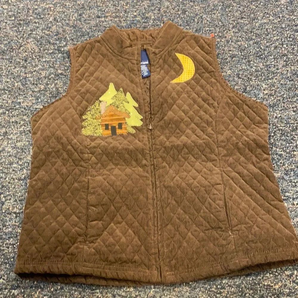 Basic Editions Brown Quilted Vest sz. L